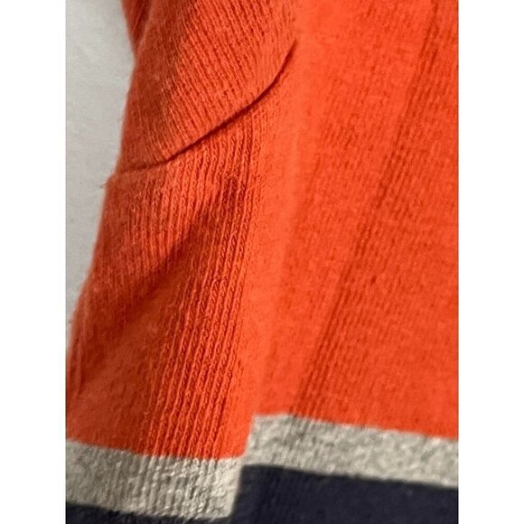 Y2K Striped American Eagle Shirt L Orange Rugby Polo Preppy Grunge Old Money 80s - Picture 10 of 13